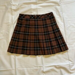 Aritzia Sunday Best Plaid Brown Skirt